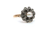 Bague 63 Bague Napoléon III en or jaune et argent, perle et diamants 58 Facettes B496