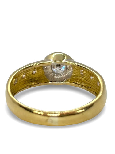 Bague 51 Solitaire or jaune et diamants 58 Facettes 885