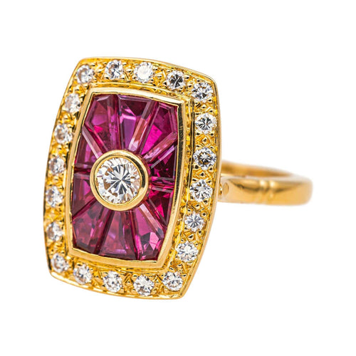 Bague 54 Bague Or jaune Diamant, Rubis 58 Facettes 4745020CN