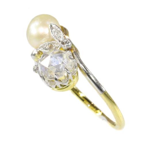 Bague 49 Bague vintage Belle Époque en diamant et perle 58 Facettes 21208-0556
