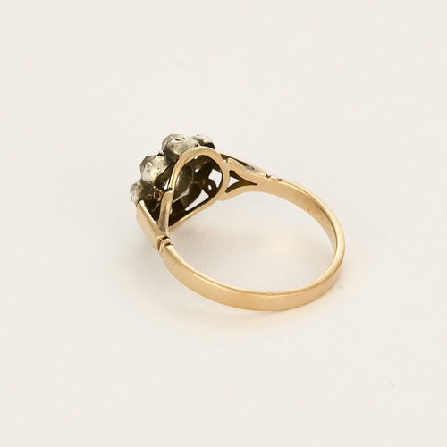 Bague 51 Bague en Or rose et argent et diamants de taille ancienne 58 Facettes MEA4861