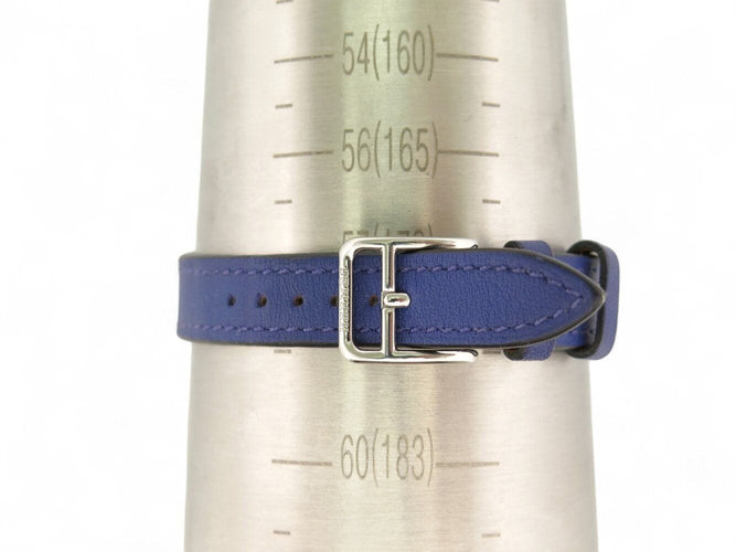 Montre vintage montre HERMES espace es2.210 quartz 33 mm acier cuir +pochon blue 58 Facettes 270283