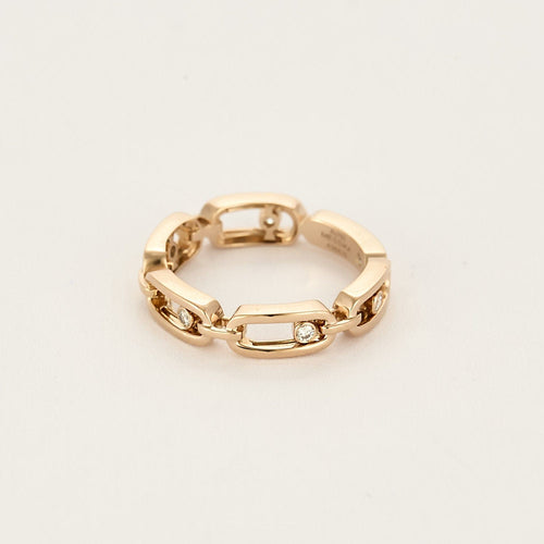 Bague 52 MESSIKA - Move Link Multi - Bague en or rose et diamants 58 Facettes 58FC22