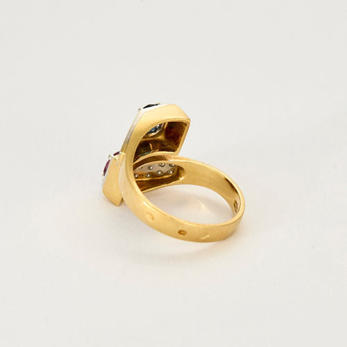 Bague 51 Bague en Or jaune 18k Saphir and Rubis 58 Facettes 250270