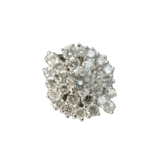Bague 57.5 Bague tourbillon or blanc diamants 58 Facettes