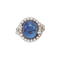 Bague 60 Bague en platine ornée d'un cabochon de saphir de 22 carats et de diamants 58 Facettes 22827