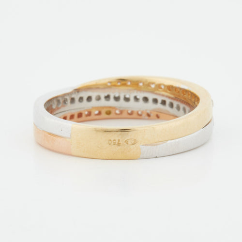 Bague 52 BAGUE 3 OR 18 CARATS 58 Facettes REF 9041/19