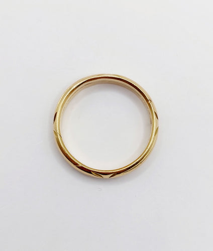 Bague 60 RARE Alliance jumelée or jaune finement ciselée, NON gravée (circa 1880) 58 Facettes A04721