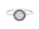 Bague 54 Bague en or blanc avec diamants et saphirs 58 Facettes 2314