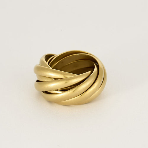 Bague 51 Bague neuf anneaux en or jaune 58 Facettes RAM3179