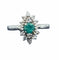 Bague 53 Bague marquise or gris, émeraude, diamant 58 Facettes