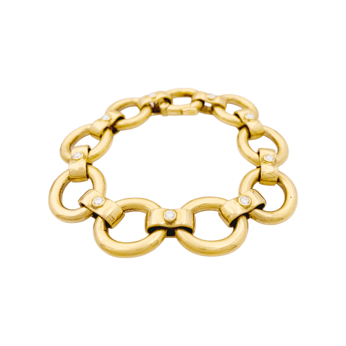 Bracelet Bracelet or jaune, diamants. 58 Facettes 34707
