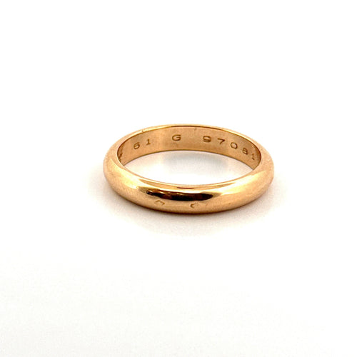 Bague 61 Alliance Cartier en or jaune demi-jonc 58 Facettes