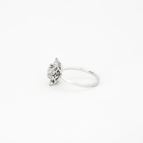 Bague vintage, diamants, or gris