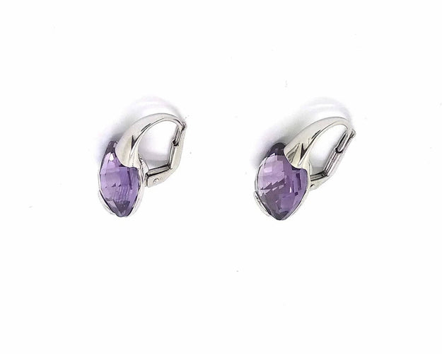 Boucles d'oreilles Boucles d'oreilles en or blanc avec améthyste 58 Facettes 6587
