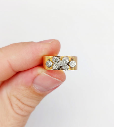 Bague 51.5 Bague jonc victorienne or rose 18k diamants taille ancienne (circa 1897) 58 Facettes A06142