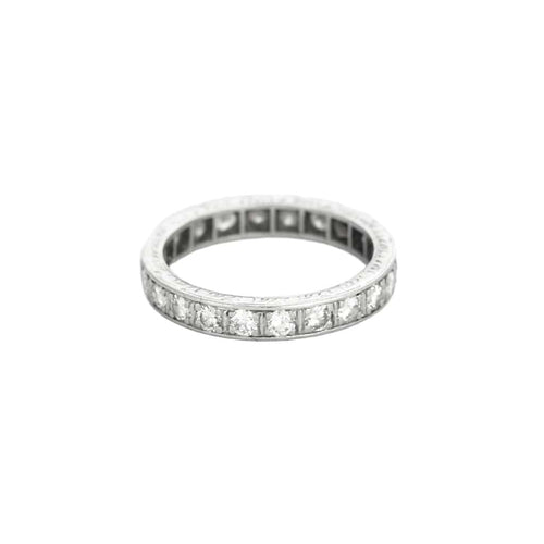 Bague 53 Alliance tour complet platine et diamants 58 Facettes ENG10229
