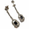 Boucles d'oreilles en platine de style art déco avec diamants et saphir 58 Facettes Q813A