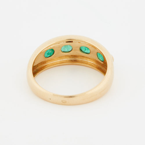 Bague 60 BAGUE OR JAUNE ÉMERAUDES 58 Facettes Ref 9061/18
