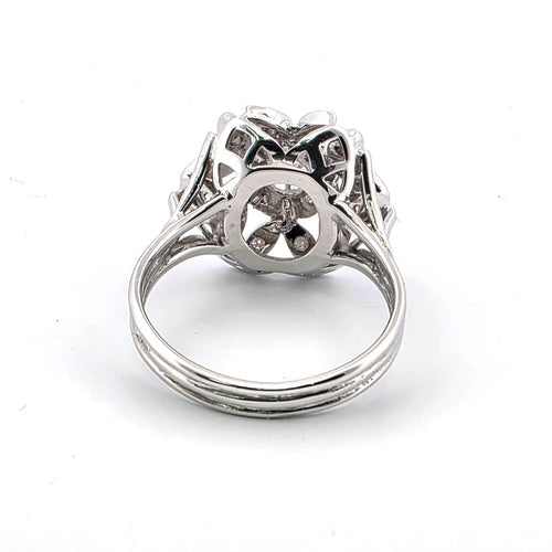 Bague 48 Anello en or blanc 18k et diamants 58 Facettes