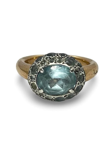 Bague 57 Bague Pomelatto or rose et aigue-marine 58 Facettes 71501