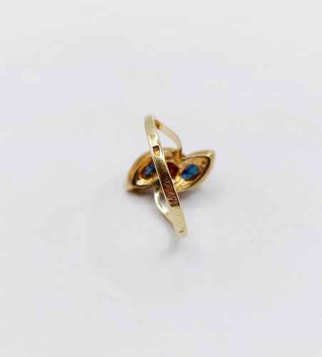 Bague 51 Bague vintage toi et moi or jaune, saphirs 58 Facettes A05847