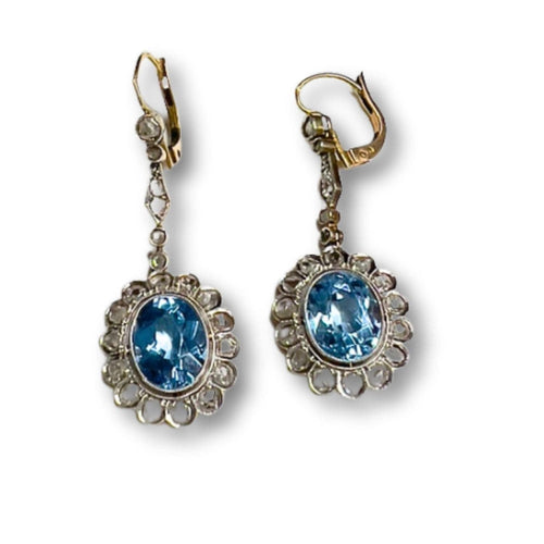Boucles d'oreilles BOUCLES D'OREILLES DESIGN ART DÉCO PÉRIODE 1930-1935 en OR avec VUES PLATINE 58 Facettes Q937A (894)