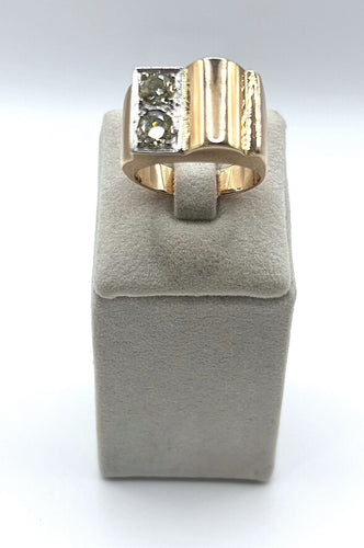 Bague 58 Bague Tank  Diamants fancy light yellow 58 Facettes