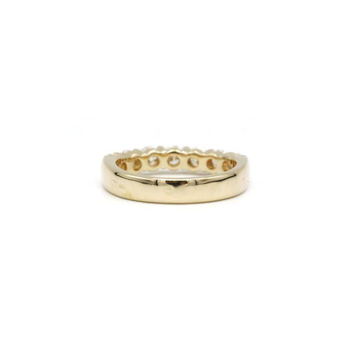 Bague 55 Demi-Alliance - or jaune et diamants 58 Facettes 240238R