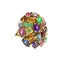 Bague BAGUE EN OR avec AIGUE-MARINE ET DIVERSES GEMMES NATURELLES 58 Facettes Q132B(950)