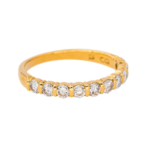 49 Bague Demi-alliance Or jaune Diamant 58 Facettes 4309978CN