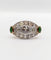 Bague 54.5 Bague marquise inversée Art déco en or 18k et platine, diamants et émeraudes 58 Facettes A06453