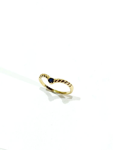 Bague 57.5 Bague or jaune et saphir 58 Facettes