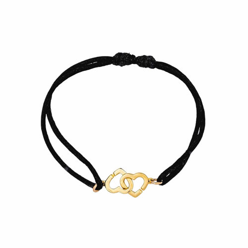 Bracelet Dinh Van Bracelet Cordon Double Cœur Or jaune 58 Facettes 5119889RV