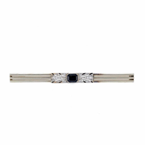 Broche broche barrette art deco, or , platine, saphir et diamants 58 Facettes 59
