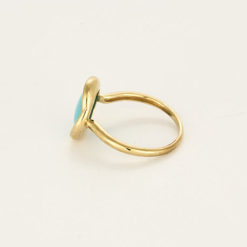 Bague 54 GUERIN - Bague ALISMA or jaune, cabochon turquoise 58 Facettes LP1505/