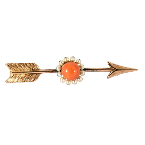 Broche Broche or rose, corail et perles 58 Facettes DIN00563