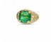 Bague 51 Bague en or jaune 18 carats diamants et émeraude 58 Facettes