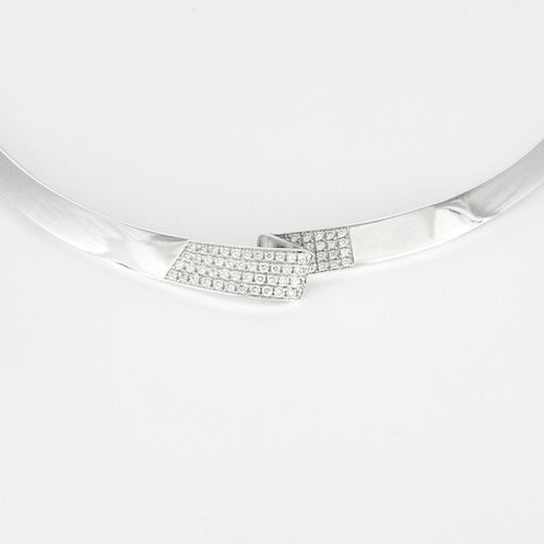 Collier Collier or gris et diamants Louis Féraud 58 Facettes