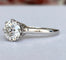 Bague 53.5 Solitaire en or, style Art déco tardif, serti d'un diamant taille brillant ancien de 1,14 carat. 58 Facettes