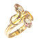 Bague 58 Élégance symbolique : bague antique double serpent avec diamants et rubis 58 Facettes 24278-0102