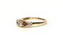 Bague 54 Alliance demi-américaine contemporaine en or jaune 18 carats sertie de rubis et de diamants 58 Facettes 21952