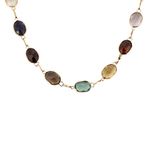 Collier Collier or jaune et pierres fines 58 Facettes NAR0301