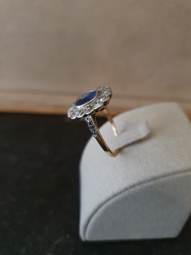 Bague 54 Bague Or Jaune Saphir Diamants 58 Facettes 1