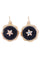 Boucles d'oreilles Dormeuses or rose perles et onyx 58 Facettes 090911