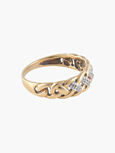 Bague 53 Bague Torsadée 2 Ors Diamants 58 Facettes