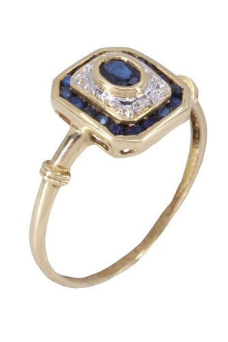 Bague 57 Bague moderne saphirs diamants 58 Facettes 089121