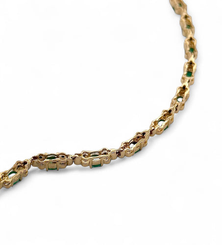 Bracelet Bracelet or jaune émeraude et diamants 58 Facettes