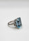 Bague 54 BAgue Aigue-Marine, diamants navette et rond 58 Facettes