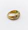 Bague 50 Bague dôme bombée pavée en or 18k et diamants, émeraudes 58 Facettes A06602